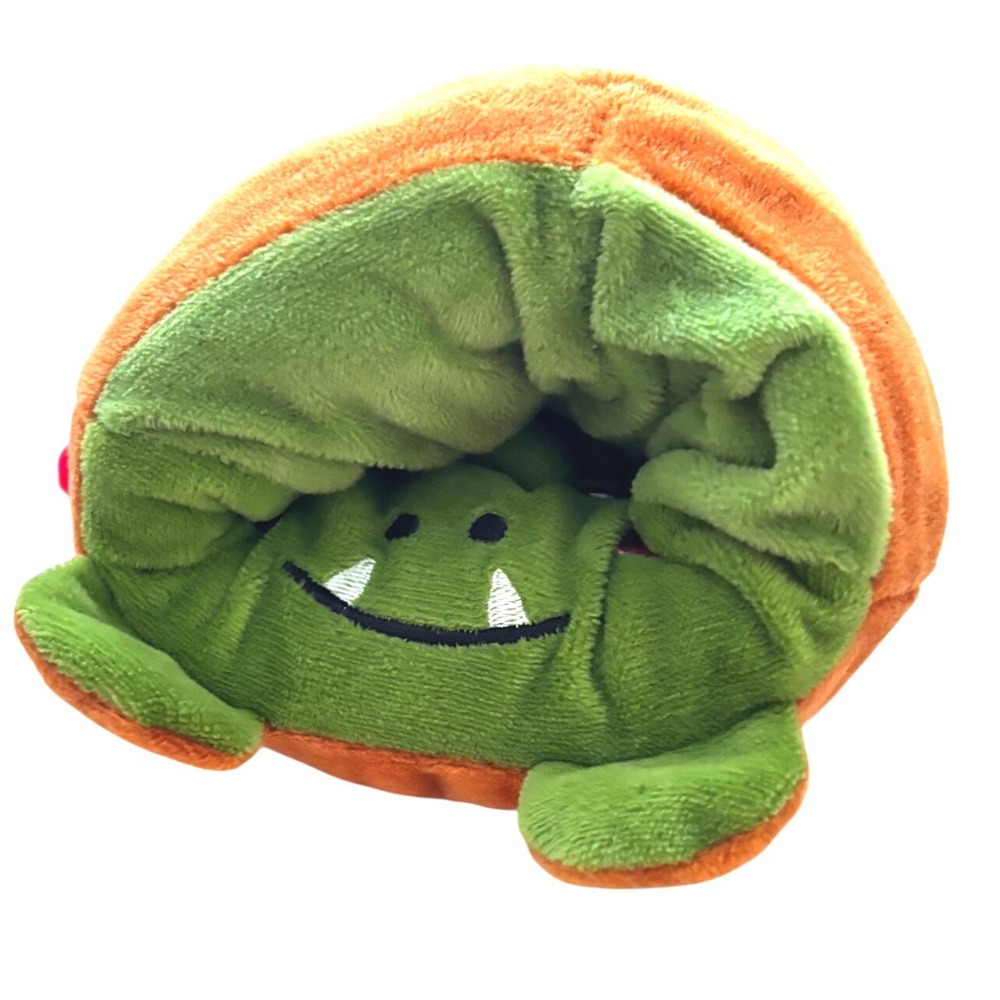 Reversible Dragon Monster Plush 4.5" Green Orange Mood Flip Stuffed Animal Cute - Picture 3 of 6